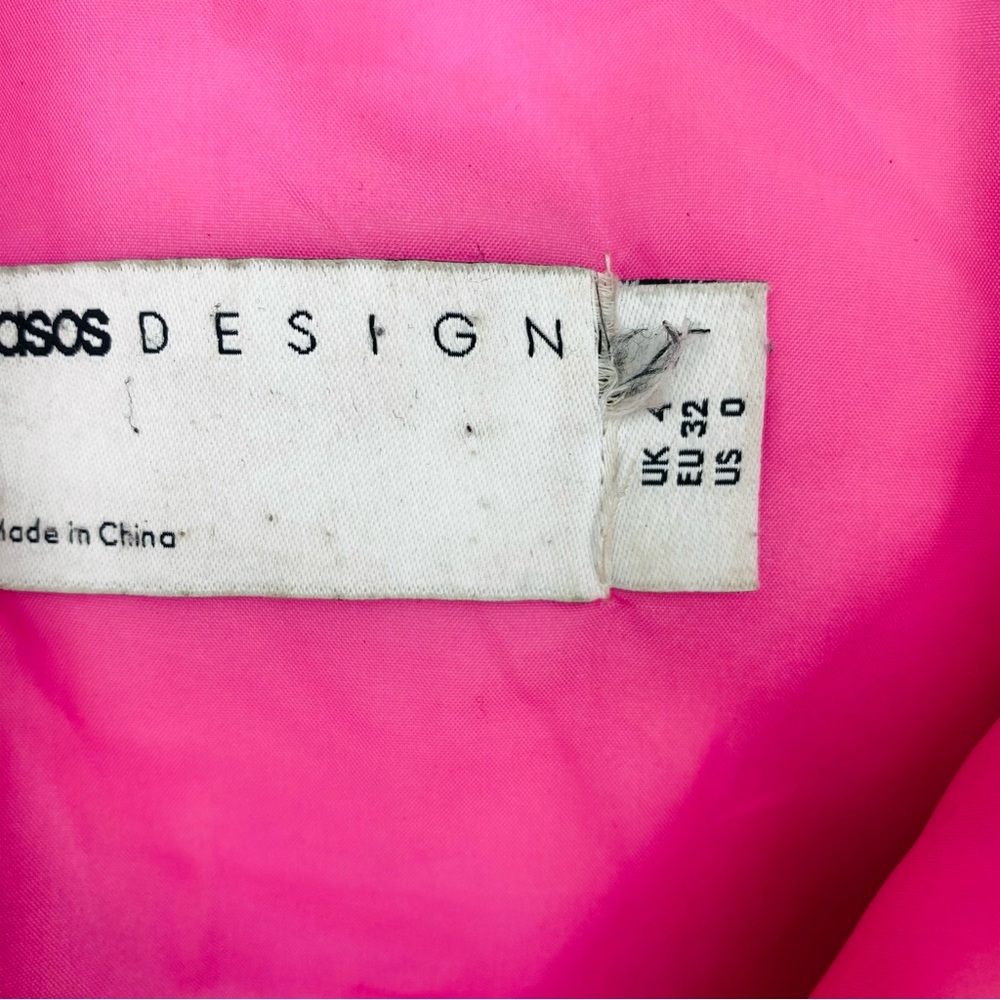 ASOS Floral Rose Print Oversized Puffer Jacket & Vest US Size 0 Button Up Coat - Picture 7 of 9